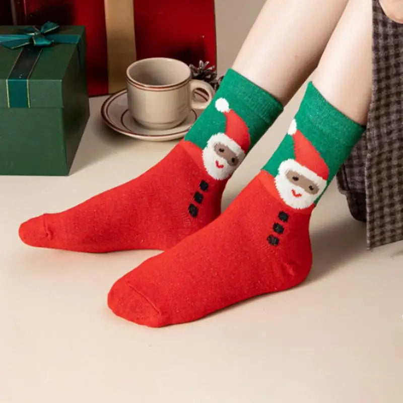 Christmas Santa Reindeer Wool Socks Set (5 Pcs)