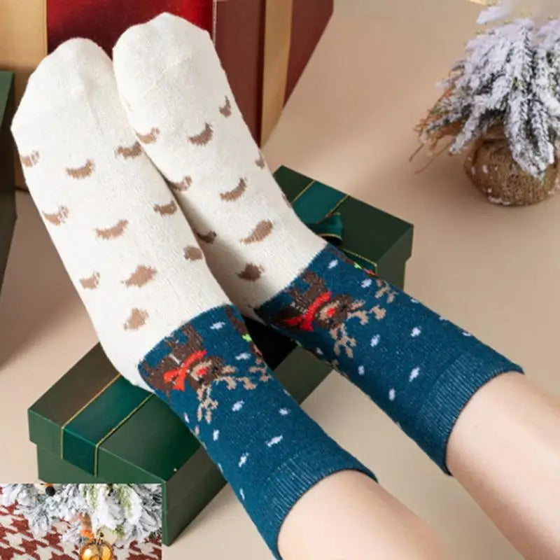 Christmas Santa Reindeer Wool Socks Set (5 Pcs)