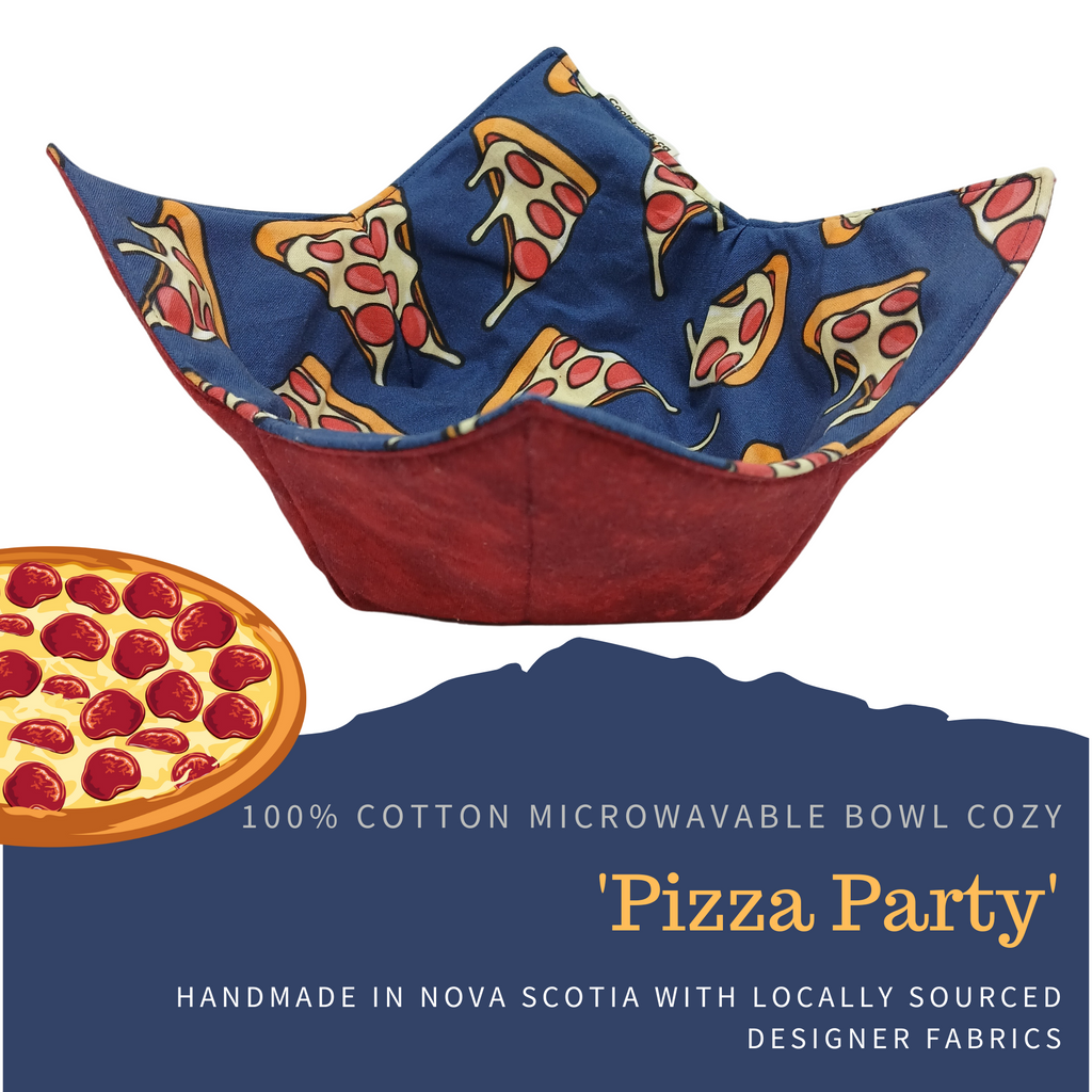 100% Cotton Microwavable Bowl Cozy - Pizza Party